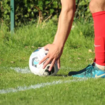 A corner kick being taken