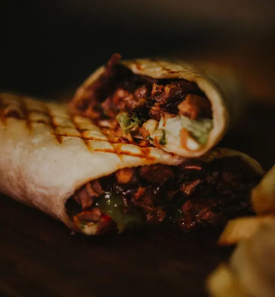 BBQ pulled pork burrito